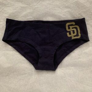 NWT Victoria's Secret Pink Padres Navy Boyshorts with Gold Accents